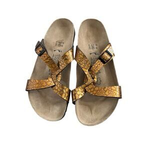 Birkis Faux Leather Metallic Bronze Snake Sandals EU 37 Women 6 / Men 4